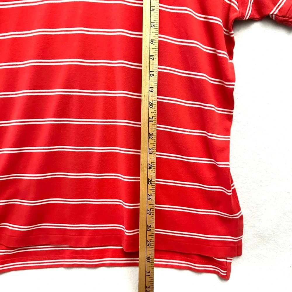 Polo Ralph Lauren Mens XL Striped Short Sleeve Cotton Shirt Red White